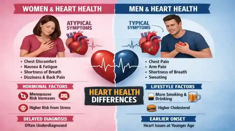 Heart health symptoms and risk factors for men and women